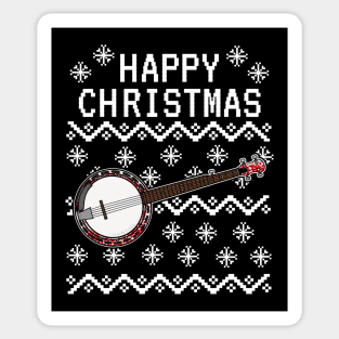 Banjo Ugly Christmas Banjoist Brass Musician Sticker